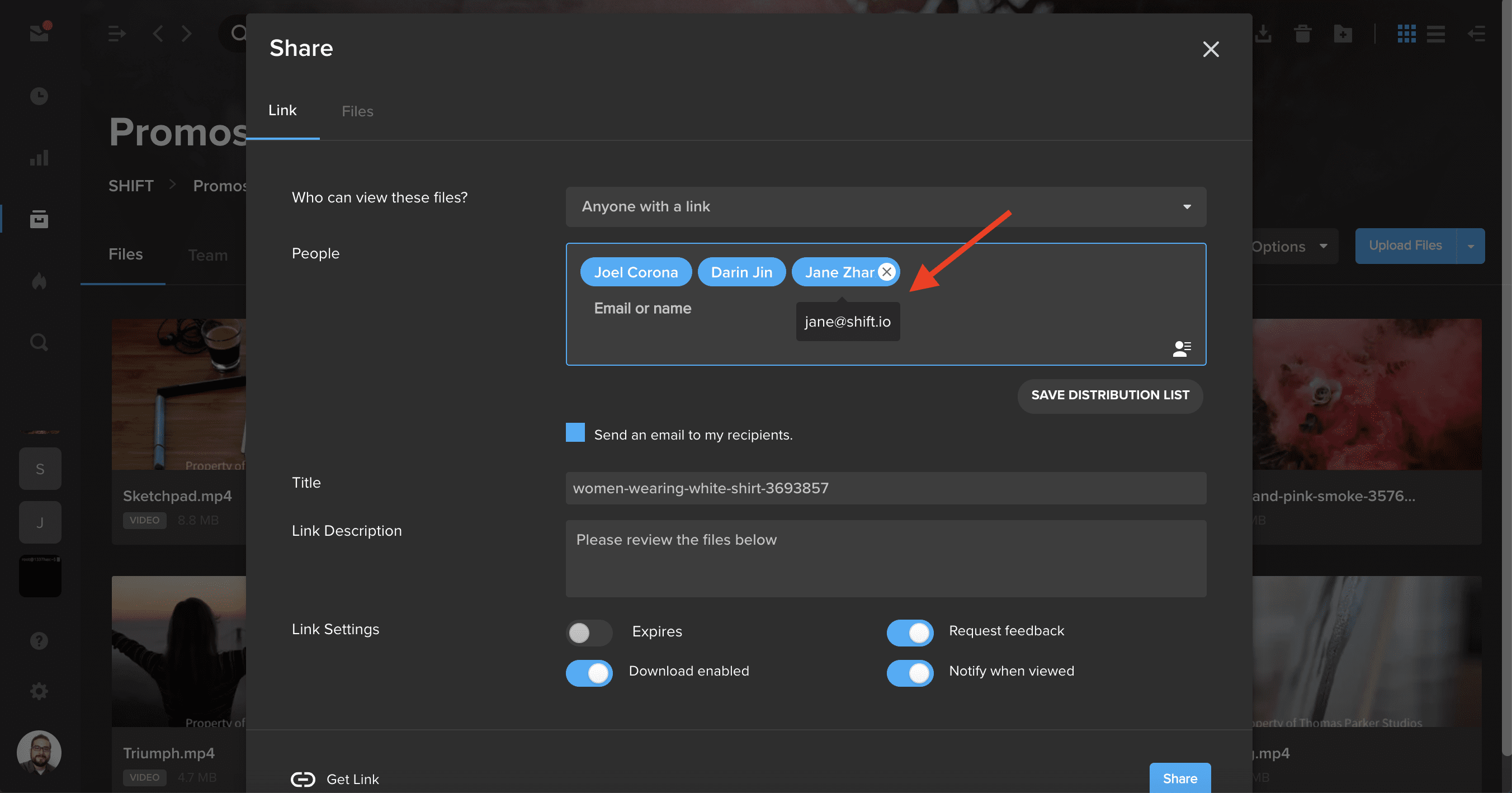 Improvements to Share modal and Metadata drawer